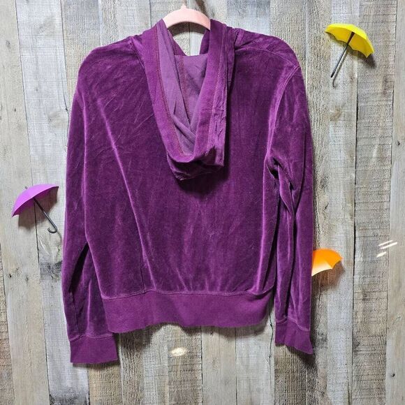 Victoria's Secret Y2K Purple Velour Jacket Hoodie - Picture 3 of 5